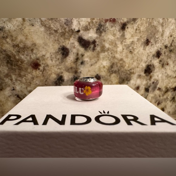 Pandora Hawaii Exclusive Honolulu Hibiscus Flower Pink Murano Charm - Picture 5 of 12